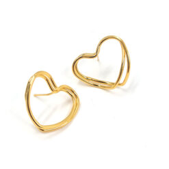 Aro de Corazón Dorado con Diseño fino