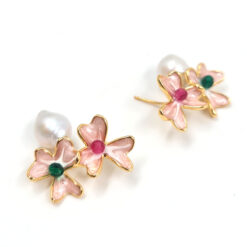 Aro florales con perla
