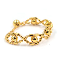 Anillo rayado dorado
