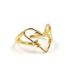 Anillo corazón brillante