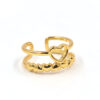 Anillo dorado corazón enlazado