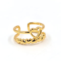 Anillo dorado corazón enlazado