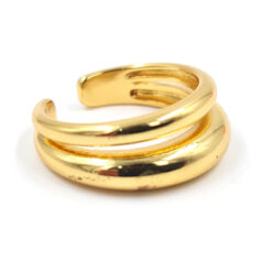 Anillo dorado grueso de doble banda