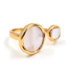 Anillo Doble Círculo perlado