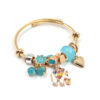 Pulsera Charm Dorado y Turquesa