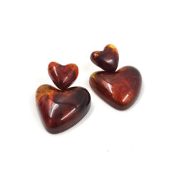 Aro doble corazón café